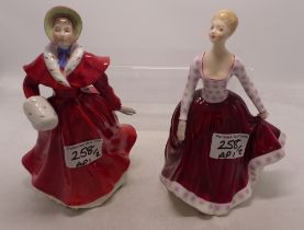 Royal Doulton figure the Skater HN3499 Together with Royal Doulton figure Fiona (reject) HN2694 (2)