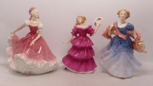 Three Royal DOulton Lady Figures to include Morning Breeze HN3313, Figure of the Year 1994