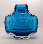 Whitefriars TV Vase of 1967 in Kingfisher Blue No. 9677 Height: 17cm