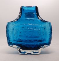 Whitefriars TV Vase of 1967 in Kingfisher Blue No. 9677 Height: 17cm