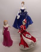 Royal Doulton lady figures Christmas Day HN4552 together with Abigail HN4664 & Sophie HN4620 (3) (