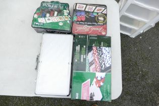 Collection of boxed poker sets (2)
