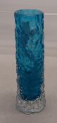 Whitefriars Finger Vase NO 9729 in Kingfisher Blue, 13.5cm Height