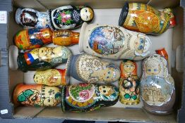 A large collection of 1980's Russian Matryoshka / Stacking dolls