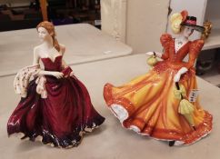 Two Royal Doulton Pretty Ladies figures Happy Birthday 2010 HN5377 together with Forever Autumn