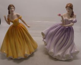 Royal Doulton lady figures Elizabeth HN4426 together with Beautiful Blossom HN4533 (seconds) (2)