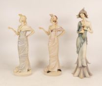 Royal Doulton Classique figures Helena CL3994 and Julia CL3993 and The Leonardo Collection figure
