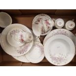 Royal Stafford tea and dinnerware items to include oval platter, 5 rimmed soup bowls, 5 dinner