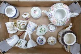 A Mixed Collection of Ceramic Items to include Paragon Country Lane Teapot, Commemorative Bells,