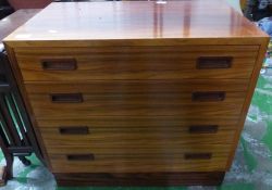 Mid century Danish made chest of four drawers 67cm H x 70cm W