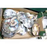 A collection of High & Mighty & Franklin Mint Resin Type Wall plates with North American Indian