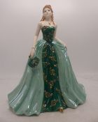 Coalport Limited edition Lady figure from the 'Gem' Collection 'Emerald' in original box with COA