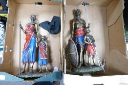 Two Very Large Resin African Figures(2 trays)