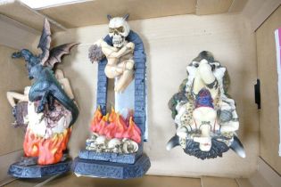 Three Large Erotic Resin Goth Type Fantasy Figures