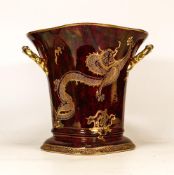 Large Handled Carltonware Centrepiece Vase With Dragon Decoration, height 21cm
