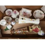 A mixed collection of ceramic items to include Royal Crown Derby, Aynsley, Coalport, Crown