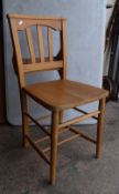 Early-Mid 20th Century Pine Chapel Chair. Height: 80.4cm