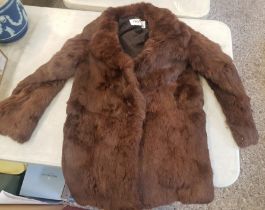 James Smith Furriers of Hanley mid-brown coney ladies fur coat, approx size 14/16.