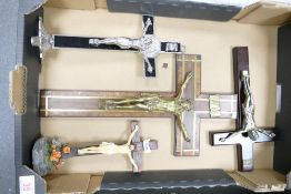 A collection of large Resin & Metal Crucifixes