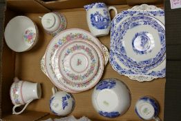 A collection of Shelley consisting of Lomond & Bute cups, 2 saucers, side plate, milk jug, sugar