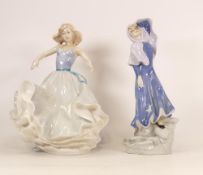 Royal Doulton seconds figures Stargazer HN3182 and Gaiety HN3140 (2)
