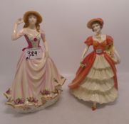 Royal Doulton Lady Figures 'Lady Victoria May HN5131' together with Royal Albert Figurine 'Old
