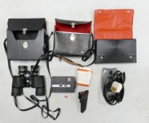 Pathescope 7x 14x35 Field Binoculars, Kodak M12 Instamatic Film Camera with Detachable Trigger and