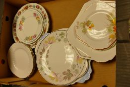 Selection of Shelley bread and butter plates x5 and side plates x9. Various shapes and patterns. (