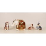 Royal Crown Derby paperweights to include Imari Elephant, Seated Kitten, Blue Sitting Duck and