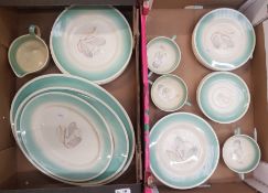 A collection of Susie Cooper Crown Works, Burslem dinnerware in the Dresden Spray design, to include
