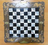 Oriental chess set and pieces, complete set, width 50cm, height 50cm