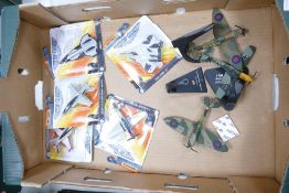 A collection of carded Matchbox Top Gun aeroplanes together with Amer.com WWII aeroplanes
