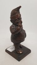 A Bronzed Inkwell in the form of an unusual Sleepy Snuff Taker in Pyjamas. Height: 16.3cm