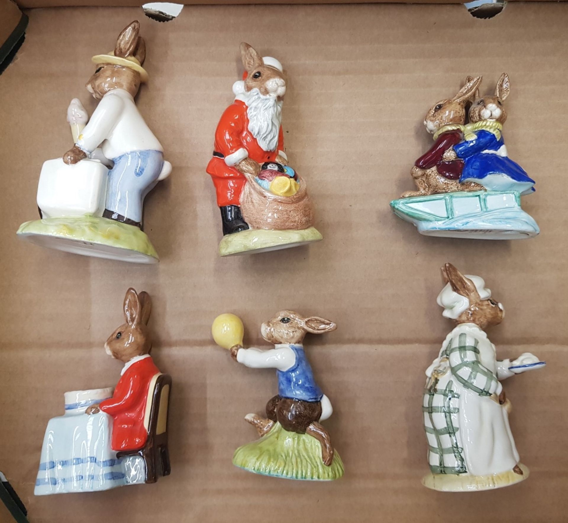 Royal Doulton 2nds Bunnykin's figures to include Ice Cream, Happy Christmas, Sleigh Ride, Happy