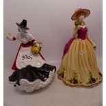 Royal Doulton Welsh Lady 'Gwanwyn' HN5136 together with Royal Albert Old Country Rose Figure RA25