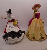 Royal Doulton Welsh Lady 'Gwanwyn' HN5136 together with Royal Albert Old Country Rose Figure RA25