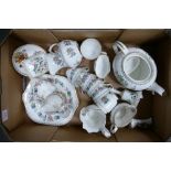 A collection of Aynsley Pembroke Patterned items including Teapot, cups, jugs pin trays etc