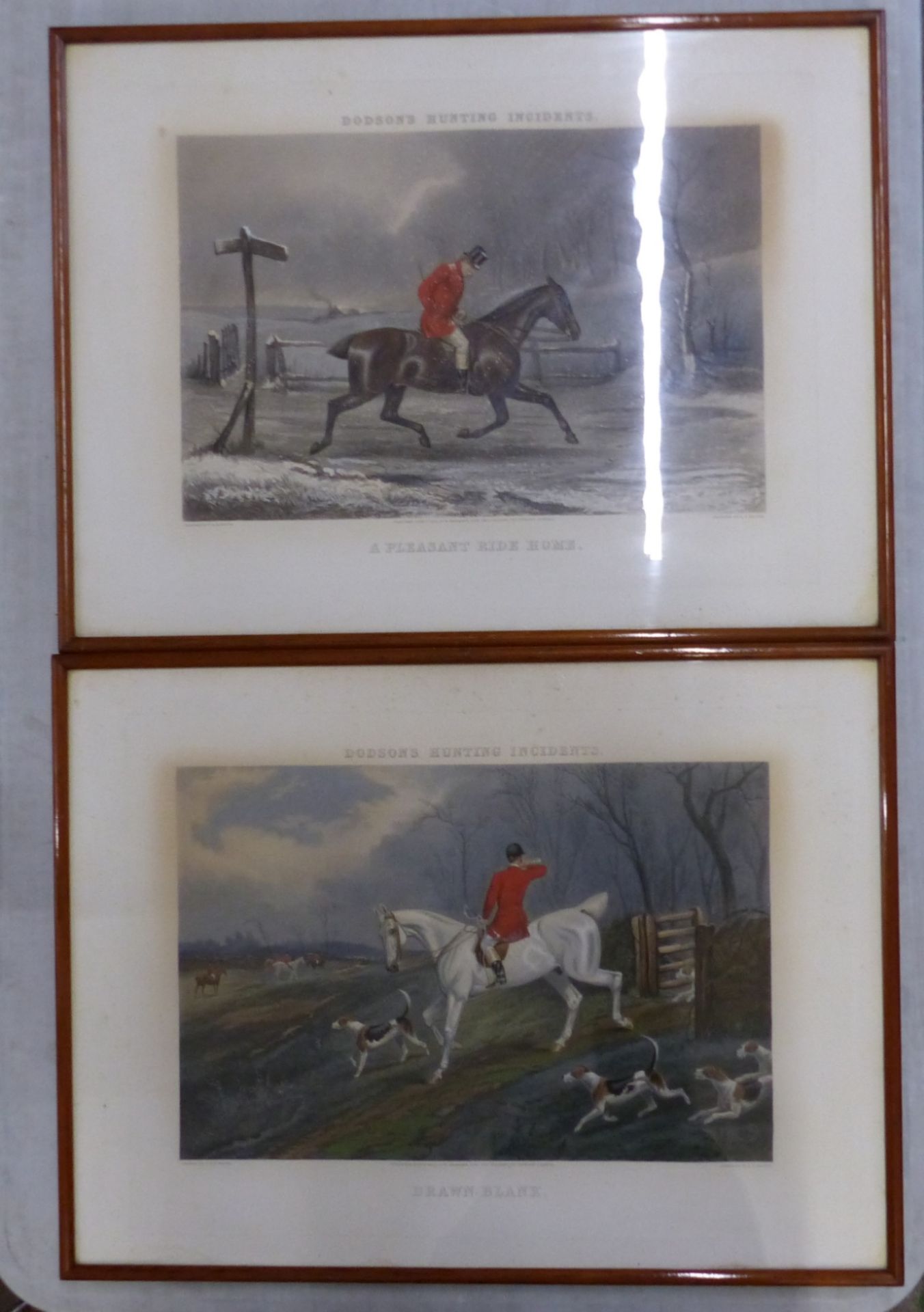 Two Colour Engravings by E. C. Hester after T. N. H. Walsh from Dodsons Hunting Incidents Series
