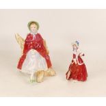 Royal Doulton figures Sally HN2741 and small Christmas Morn HN3212 (2)