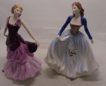 Royal Doulton lady figures Eleanor HN4624 together with Happy Anniversary HN4604 (seconds) (2)