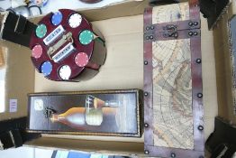 Two Wine Boxes & Poker set
