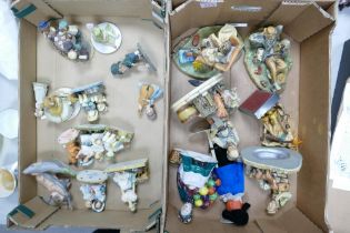 A large collection of Resin & Chalk Leonardo & Capo type figures(2 trays)