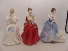 3 Royal Doulton Lady Figures to include Denise HN2477, Lorraine HN3118 & Flower of Love HN3970 (3)