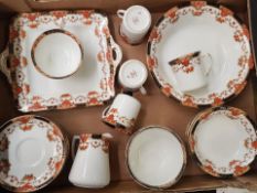Sutherland China Part Tea Set & Dessert Set consisting of 5 cups, 8 saucers, 2 bread & butter