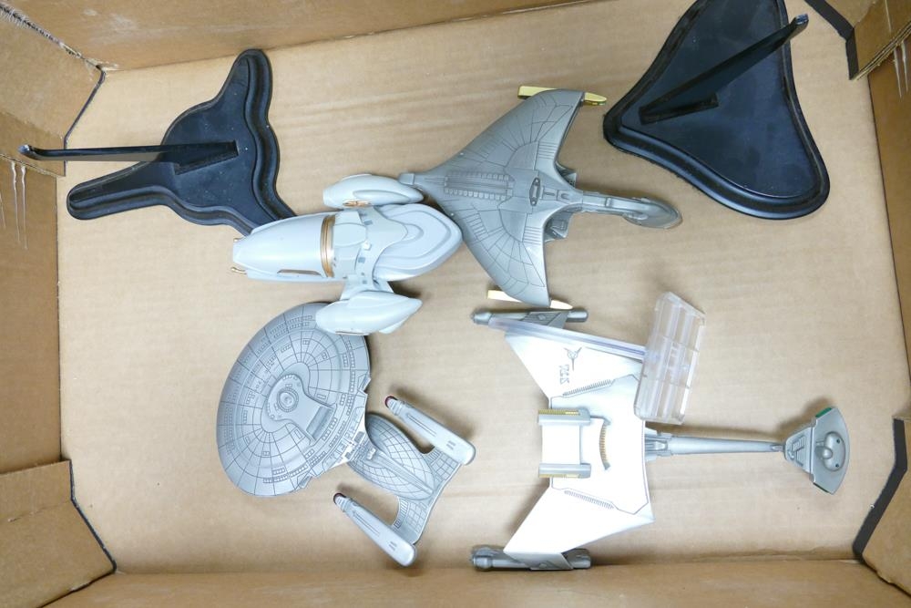 A collection of 1990's Franklin Mint Pewter Star Trek & similar space craft