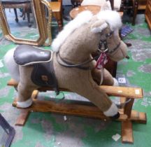 Late 20th century Mammas and Papas branded childs rocking horse on wooden frame