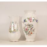 Aynsley Pembroke vase together with Ansley Wild Tudor vase, height of tallest 25.5 (2)