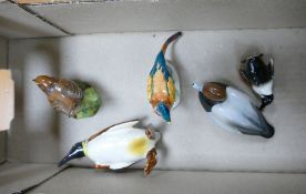 A collection of Beswick Animals to include Peter Scott Pochard, Penguin & Chick , Wren & Pheasant (