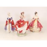 Three Royal Doulton Lady Figures to include Southern Belle HN2229, Phyllis HN3180 and Cheryl