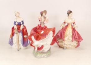 Three Royal Doulton Lady Figures to include Southern Belle HN2229, Phyllis HN3180 and Cheryl